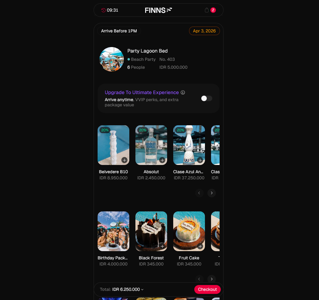 Finns checkout page